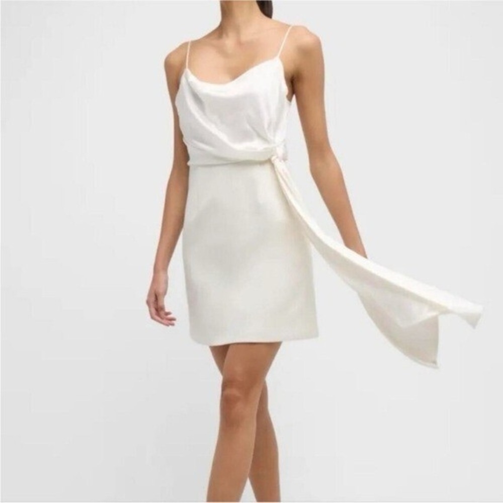 Cinq a Sept Cara Draped Tie Mini Dress